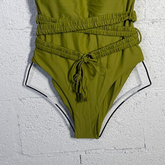 Andrea Iyamah Women's Anti Belted One-Piece in Wasabi Small $214 - Picture 5 of 14